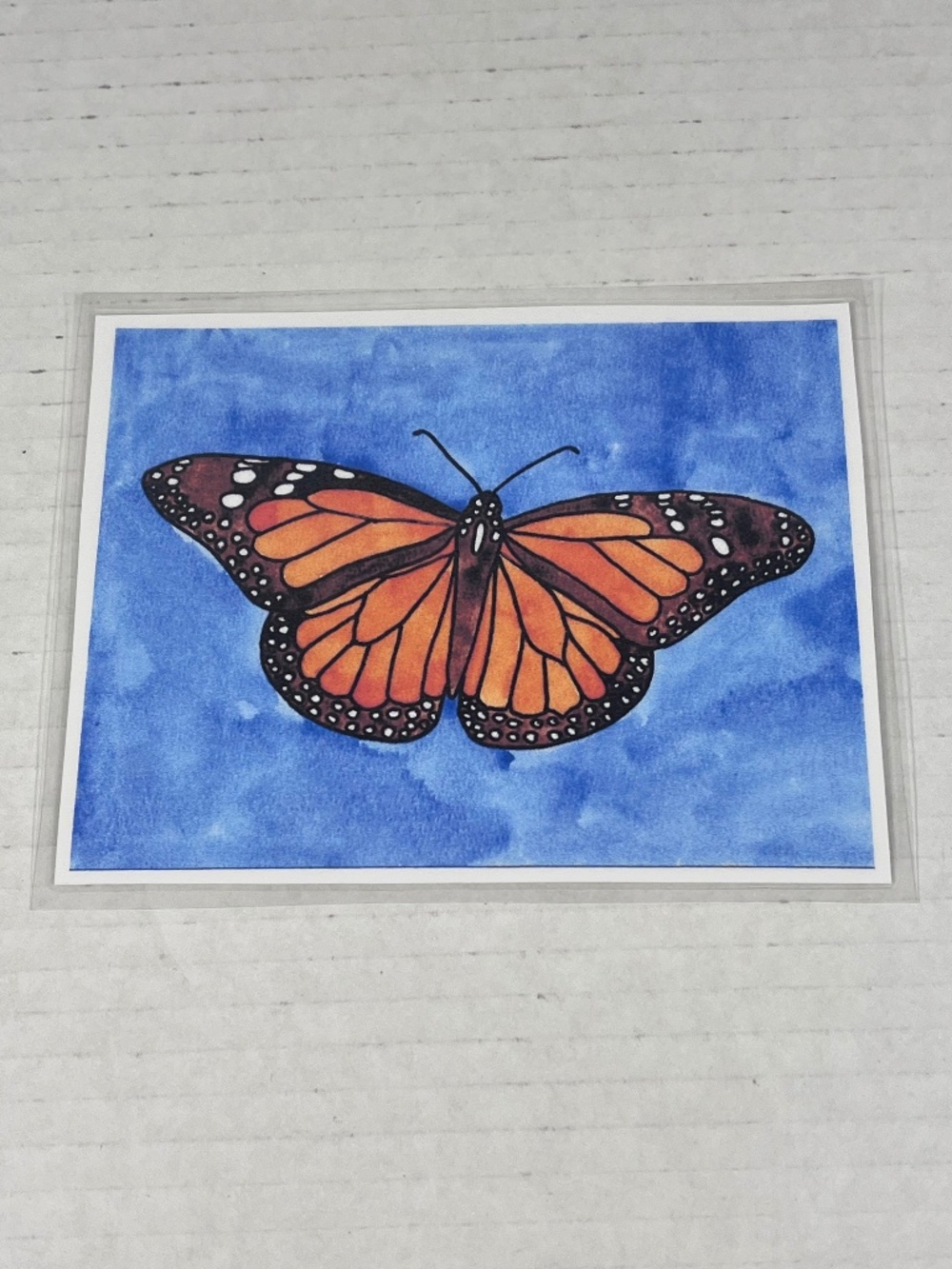 Monarch Butterfly Watercolor Painting Art Print Laminated ~4.25 x 5.5 inches